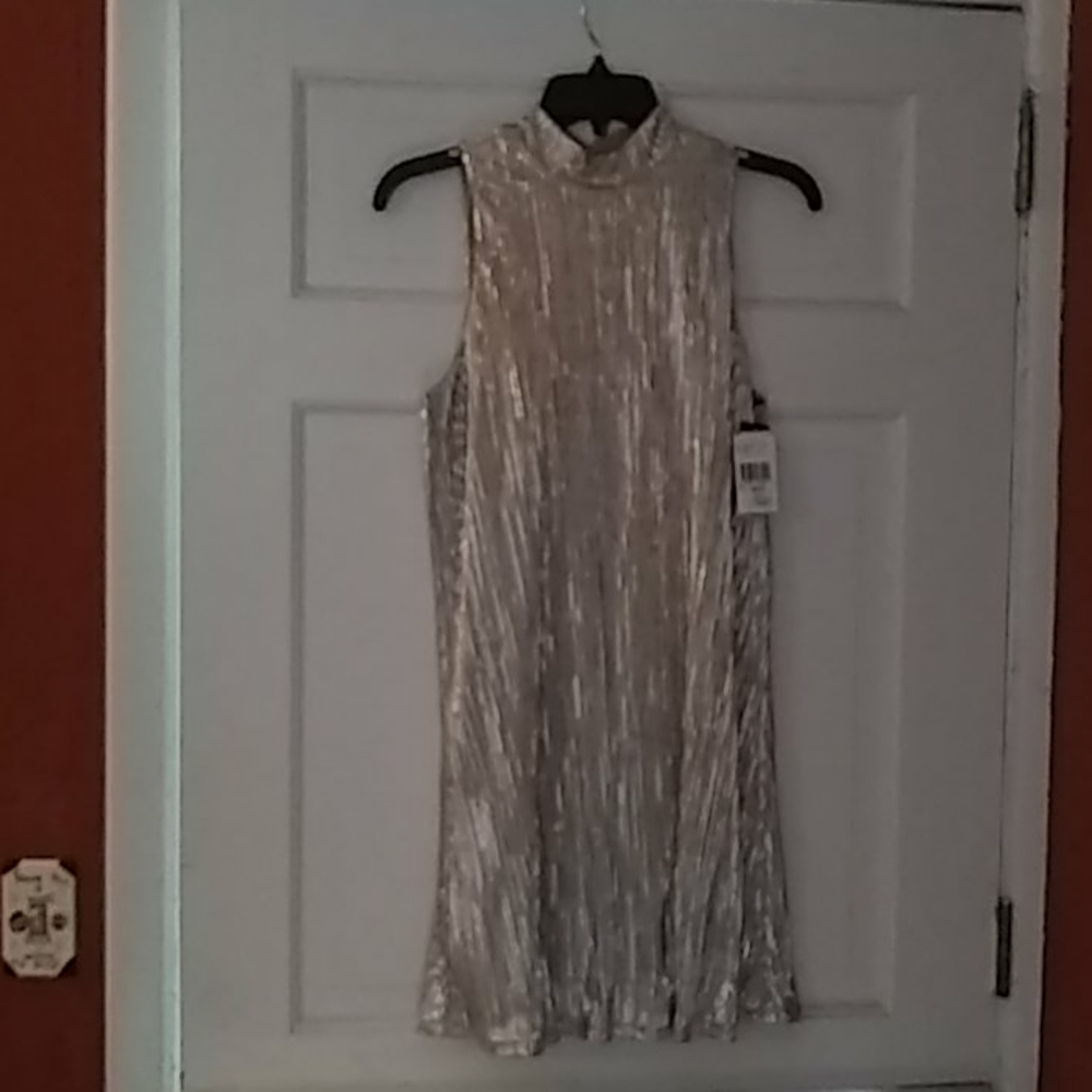 Silver mini dress